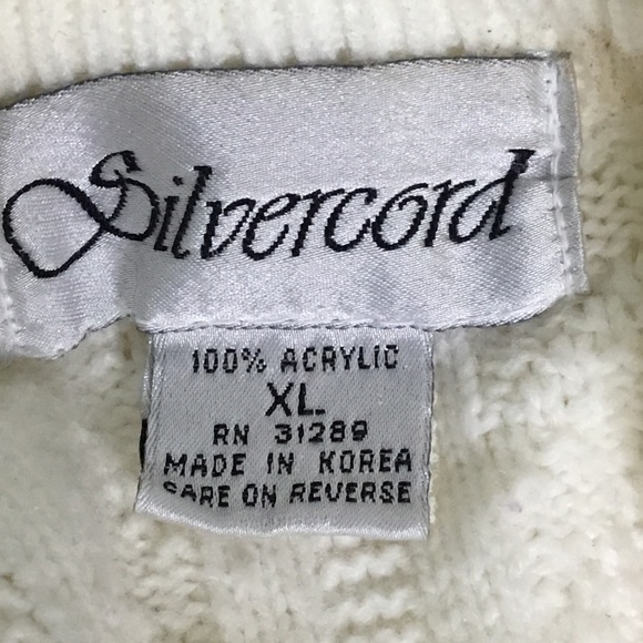 Silvercord men’s cream colored cable knit,Sweater - Picture 6 of 6